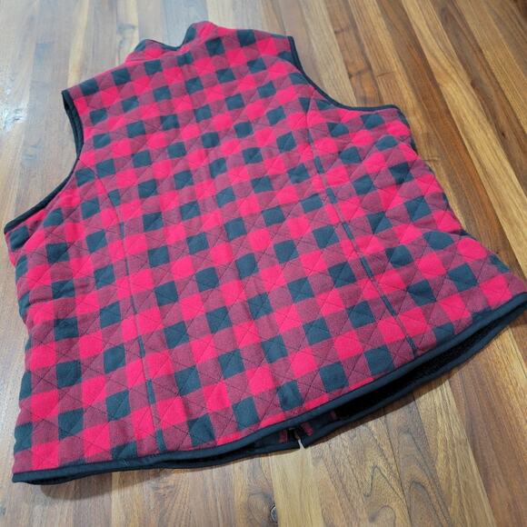 Blair Buffalo Plaid Fleece Lined Vest Size Large - Picture 3 of 10
